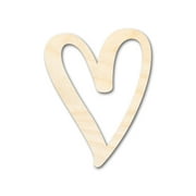 Unfinished Wood Heart Outline Shape | DIY Craft Cutout | up to 46" DIY 4" / 1/2"