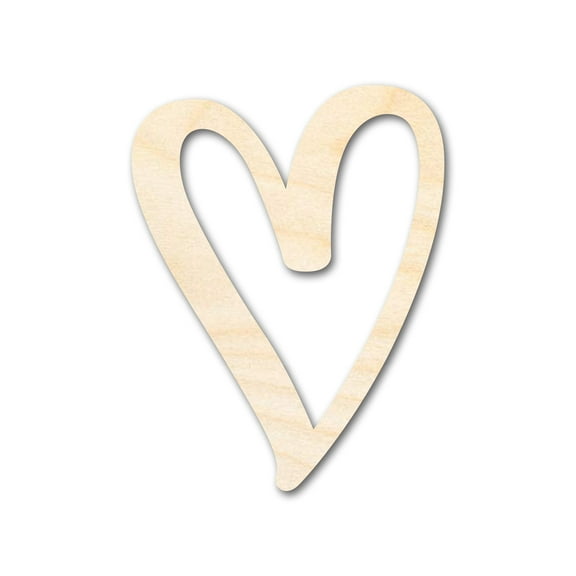 Unfinished Wood Heart Outline Shape | DIY Craft Cutout | up to 46" DIY 4" / 1/2"