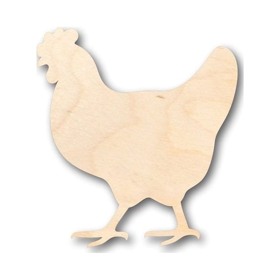 Unfinished Wood Hen Chicken Shape - Farm Animal - Craft - up to 46" DIY 7" / 1/8"