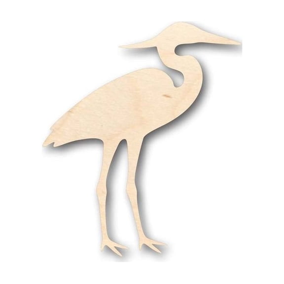 Unfinished Wood Heron Shape - Bird - Wildlife - Craft - up to 46" DIY 4" / 1/8"