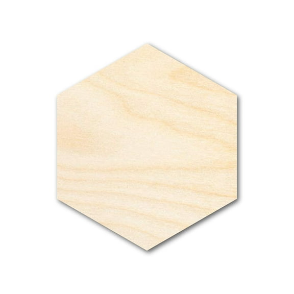 Unfinished Wood Hexagon Shape - Craft - up to 46" DIY 5" / 1/8"