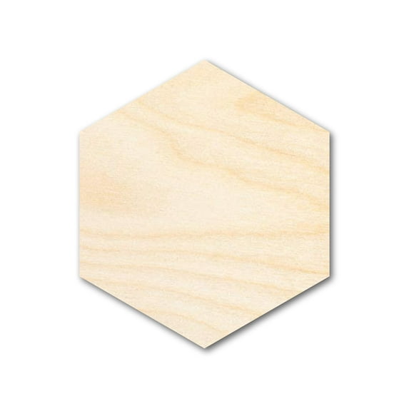 Unfinished Wood Hexagon Shape - Craft - up to 46" DIY 6" / 1/2"
