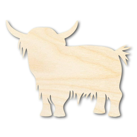 Unfinished Wood Highland Cow Shape 46" / 3/4"