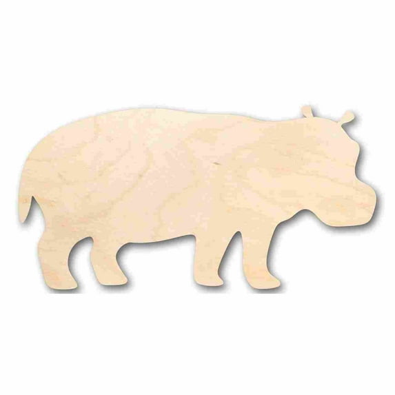 Unfinished Wood Hippo Shape - Animal - Wildlife - Craft - up to 46" DIY 8" / 1/4"