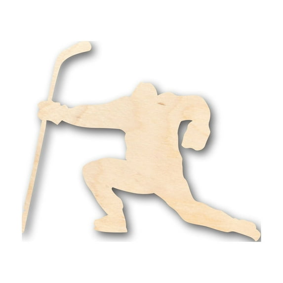 Unfinished Wood Hockey Player Shape - Craft - up to 46" DIY 46" / 1/2"