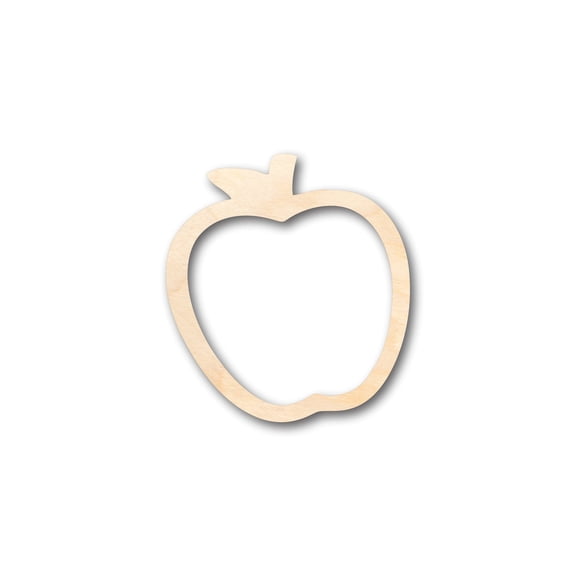 Unfinished Wood Hollow Apple Outline Shape - Craft - up to 46" DIY 3" / 1/4"