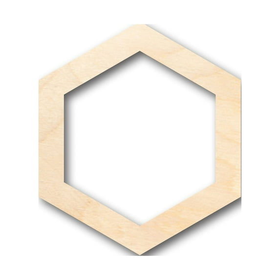 Unfinished Wood Hollow Hexagon Honeycomb Shape - Craft - up to 46" DIY 14" / 1/8"