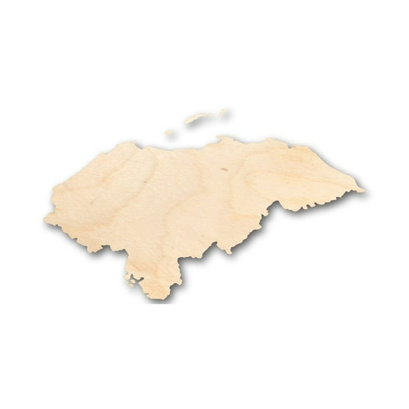 Unfinished Wood Honduras Shape - Country - Craft - up to 46" DIY 4" / 1/4"