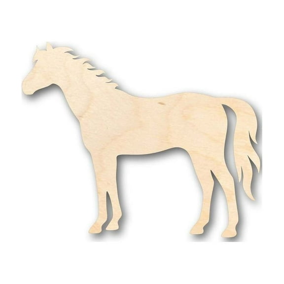 Unfinished Wood Horse Shape - Sport - Farm Animal - Craft - up to 46" DIY 6" / 1/8"
