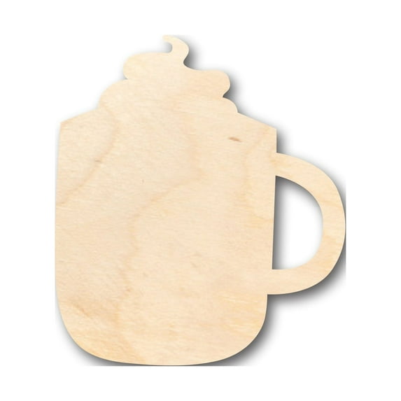 Unfinished Wood Hot Cocoa Whip Cream Shape - Craft - up to 46" DIY 12" / 3/4"