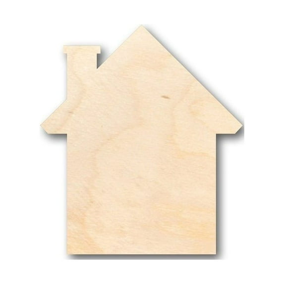 Unfinished Wood House Shape - Craft - up to 46" DIY 3" / 1/8"
