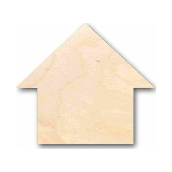 Unfinished Wood House Silhouette - Craft- up to 46" DIY 5" / 1/4"