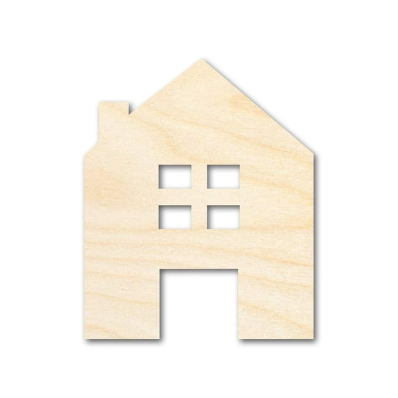 Unfinished Wood House Silhouette Shape - Craft - up to 46" 30" / 3/4"