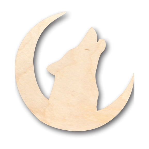 Unfinished Wood Howling Wolf Woodland Wildlife Shape - Craft - up to 46" DIY 10" / 1/4"