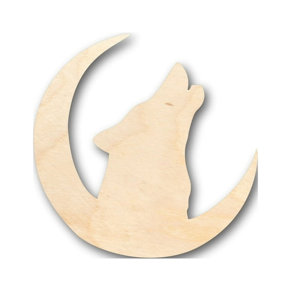 Unfinished Wood Howling Wolf Woodland Wildlife Shape - Craft - up to 46" DIY 10" / 1/4"