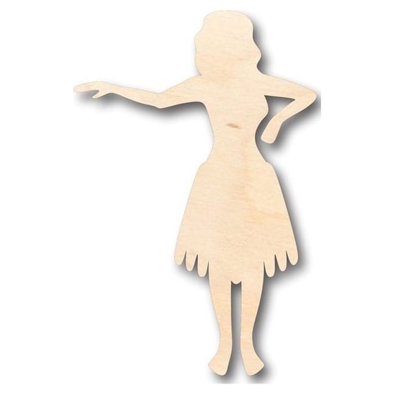 Unfinished Wood Hula Girl Shape - Hawaii - Craft- up to 46" DIY 8" / 1/2"