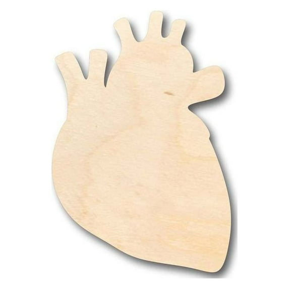 Unfinished Wood Human Heart Shape - Craft - up to 46" DIY 7" / 1/8"