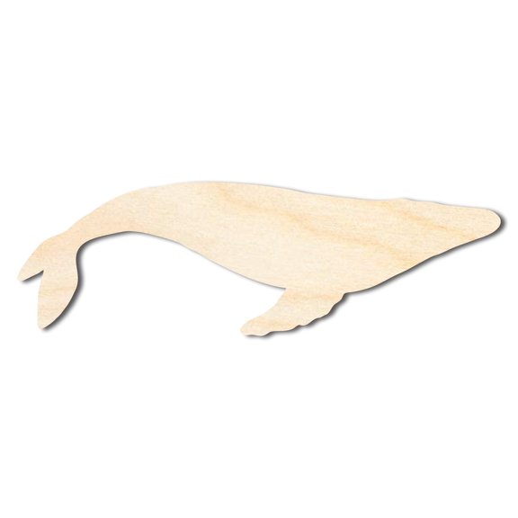 Unfinished Wood Hump Back Whale Shape | DIY Craft Cutout 6" / 1/2"
