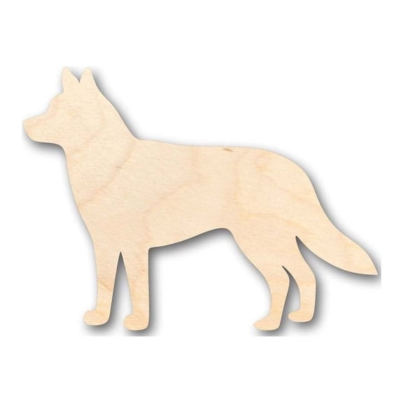 Unfinished Wood Husky Dog Shape - Animal - Pet - Craft - up to 46" DIY 4" / 1/8"