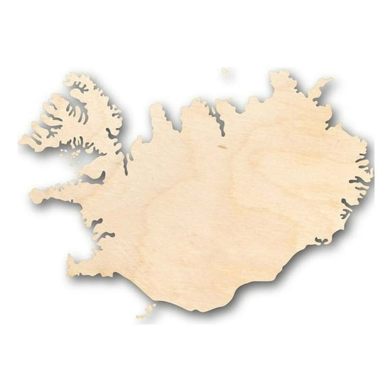 Unfinished Wood Iceland Shape - Country - Craft - up to 46" DIY 7" / 1/8"