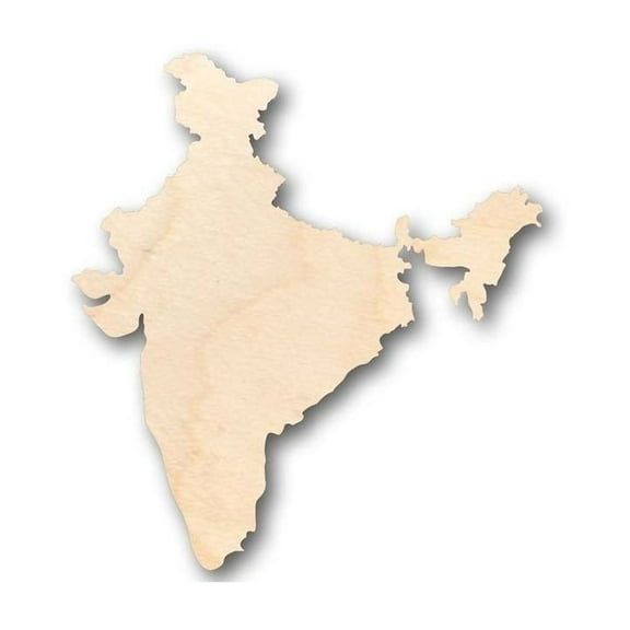 Unfinished Wood India Shape - Country - Craft - up to 46" DIY 4" / 1/4"