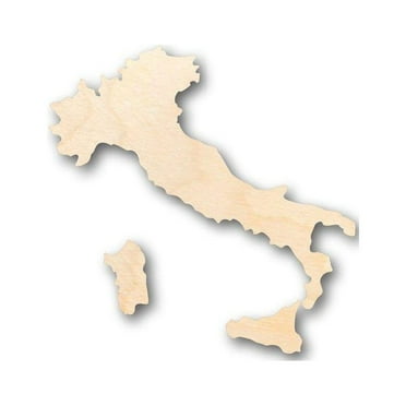 Unfinished Wood Italy Shape 3 Pieces - Country - Craft - up to 46" DIY 3" / 1/4"