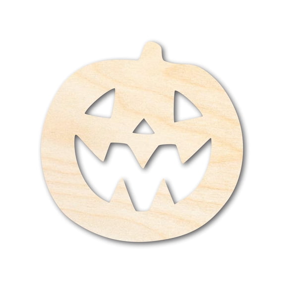 Unfinished Wood Jack-O-Lantern Shape | Craft Cutout 12" / 1/8"