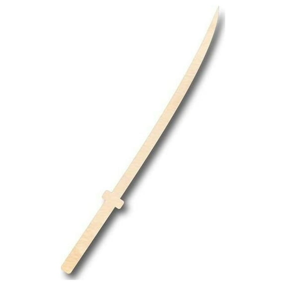 Unfinished Wood Japanese Samurai Sword Shape - Katana - Craft - up to 24" DIY 3" / 1/2"