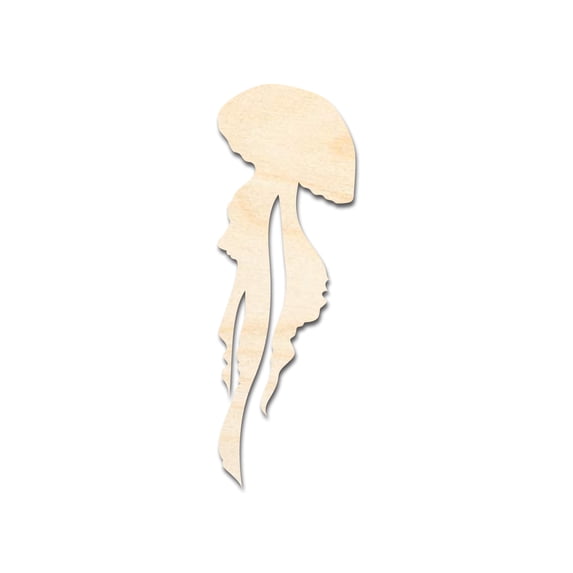 Unfinished Wood Jellyfish Silhouette - Craft - up to 46" DIY 24" / 1/2"