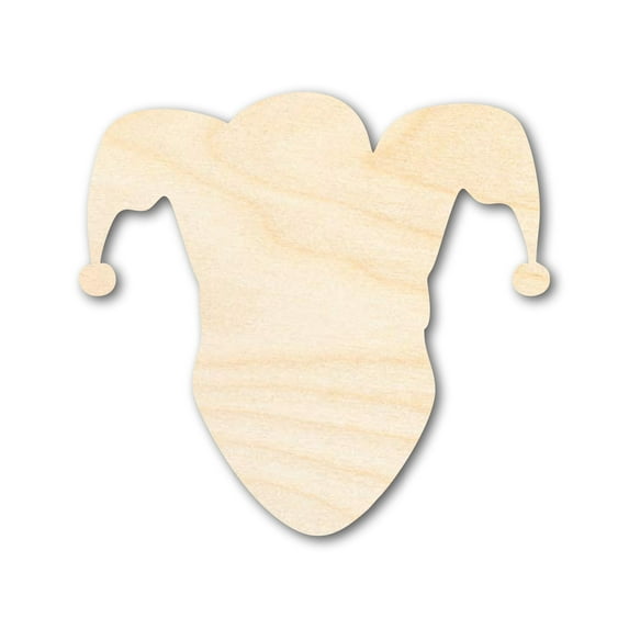 Unfinished Wood Jester Head Shape | Mardi Gras | DIY Craft Cutout | up to 46" DIY 36" / 3/4"