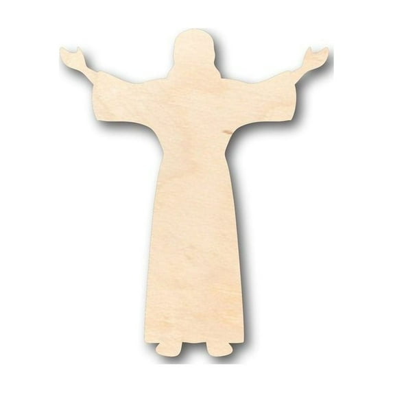Unfinished Wood Jesus Preaching Shape - Easter - Christian - Craft - up to 46" DIY 7" / 1/8"