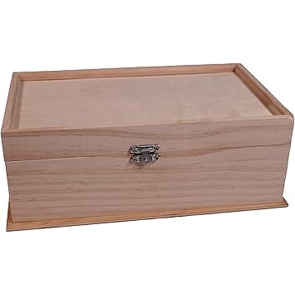 Unfinished Wood Jewelry Box w/ Mirror & Removable Compartments - Ready to Paint!