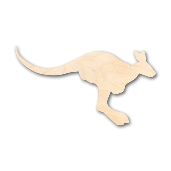 Unfinished Wood Kangaroo Australian Wildlife Shape - Craft - up to 46" DIY 10" / 1/8"