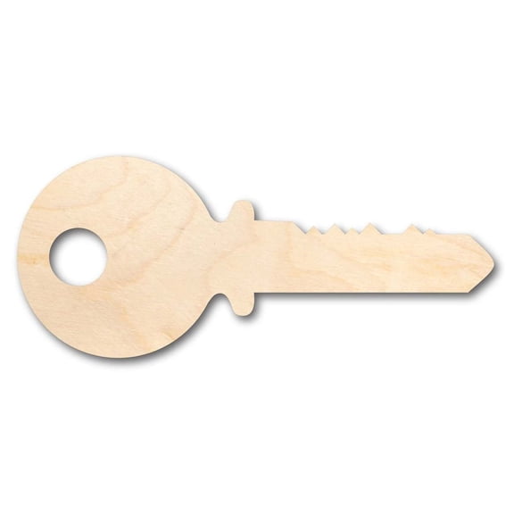 Unfinished Wood Key Shape - Craft - up to 46" DIY 4" / 1/8"