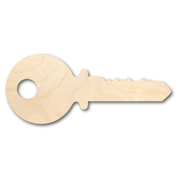 Unfinished Wood Key Shape - Craft - up to 46" DIY 5" / 1/8"