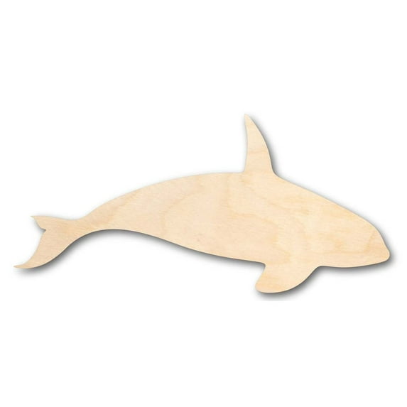 Unfinished Wood Killer Whale Shape - Ocean - Craft - up to 24" DIY 6" / 3/4"