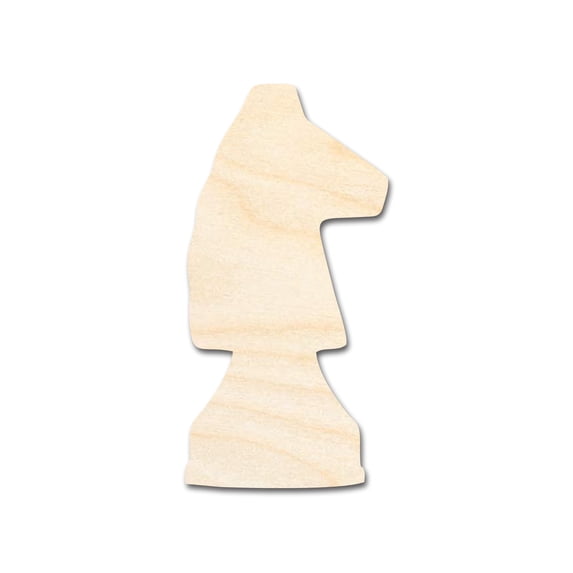 Unfinished Wood Knight Chess Piece Shape | DIY Craft Cutout 3" / 1/8"