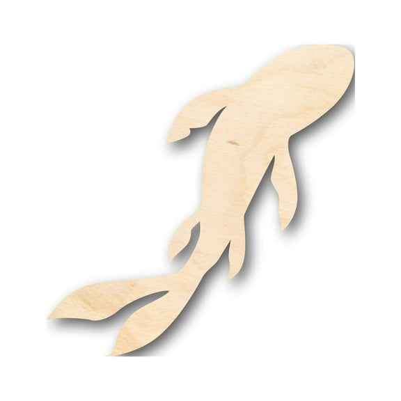 Unfinished Wood Koi Fish Shape - Craft - up to 46" DIY 4" / 1/4"