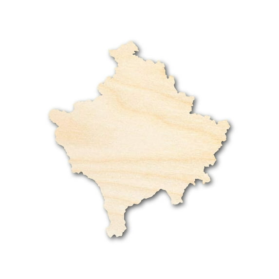 Unfinished Wood Kosovo Country Shape - Southeast Europe Craft - up to 46" DIY 30" / 1/4"