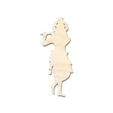 Unfinished Wood Krishna Shape - Craft - up to 46" 8" / 1/8"