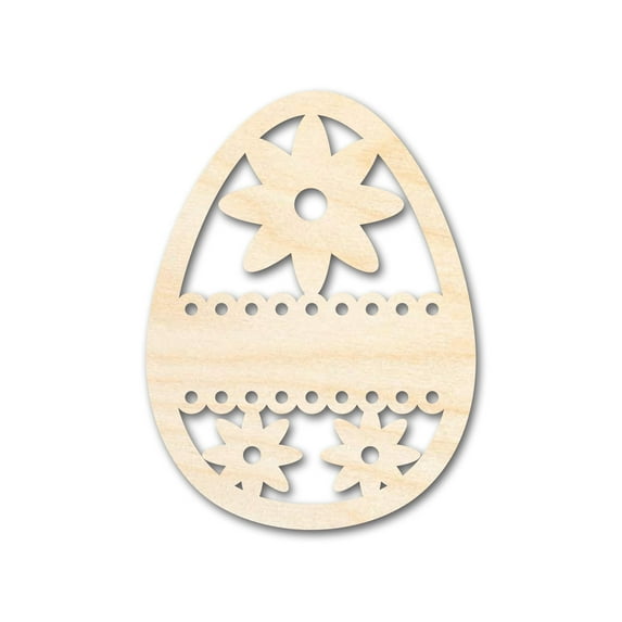 Unfinished Wood Lace Flower Egg Shape - Easter Craft - up to 46" DIY 14" / 1/2"