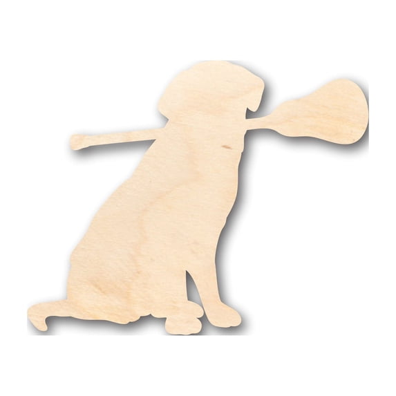 Unfinished Wood Lacrosse Dog Shape - Craft - up to 46" DIY 8" / 1/8"