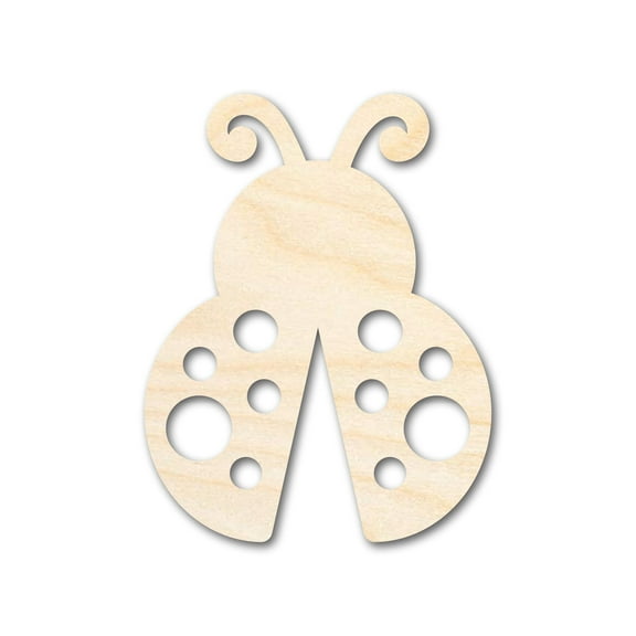 Unfinished Wood Ladybug Shape - Craft - up to 46" 4" / 1/8"