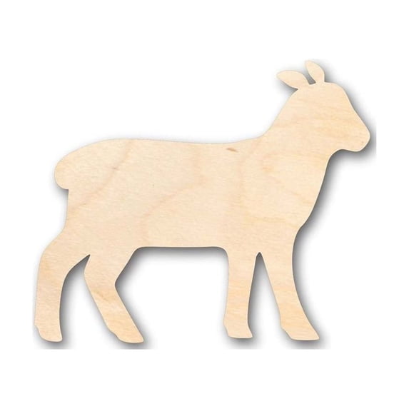 Unfinished Wood Lamb Sheep Shape - Farm Animal - Craft - up to 46" DIY 5" / 1/4"