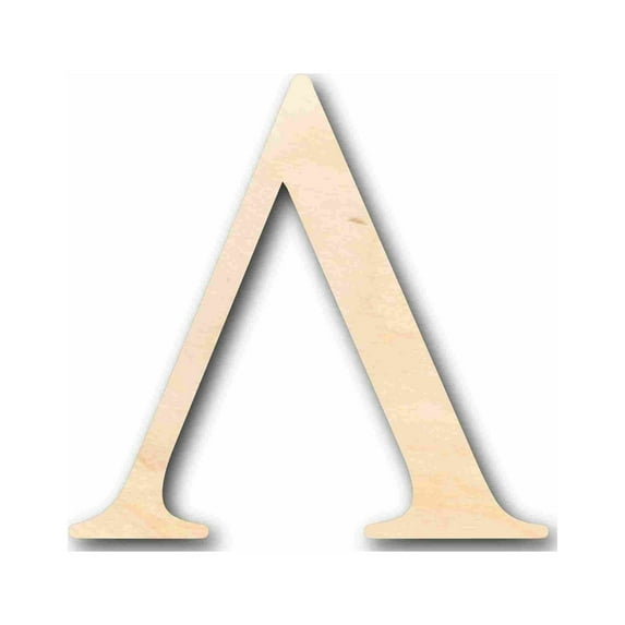 Unfinished Wood Lambda Silhouette - Craft- up to 46" DIY 10" / 1/8"