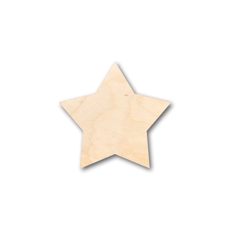 Unfinished Wood Large Fat Star Shape - Craft - up to 46" DIY 3" / 1/2"