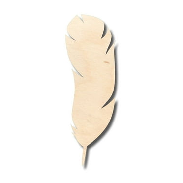 Unfinished Wood Large Feather Shape - Craft - up to 46" DIY 14" / 1/4"
