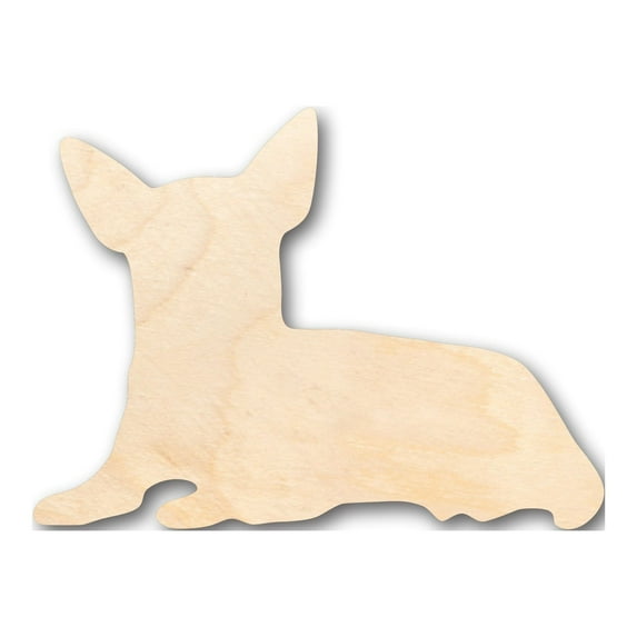 Unfinished Wood Laying Chihuahua Shape - Craft - up to 46" DIY 46" / 3/4"