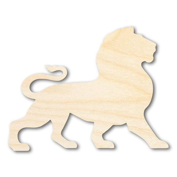 Unfinished Wood Leo Lion Shape - Zodiac Craft - up to 46" 4" / 1/8"