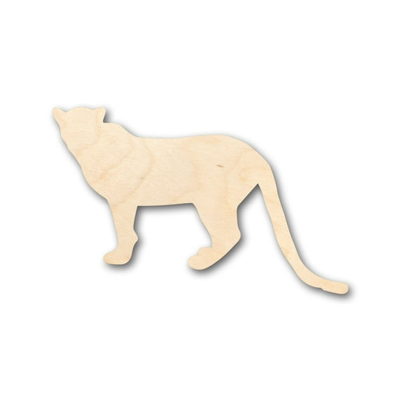 Unfinished Wood Leopard Cheetah Lion Big Cat Shape - Craft - up to 46" DIY 12" / 1/4"